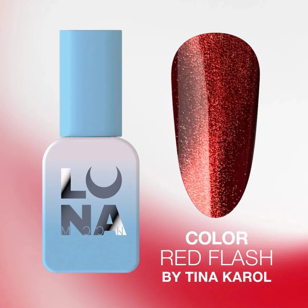 LUNAmoon Gel Polish Red Flash By Tina Karol, 13ml - Level Up Beauty Supply
