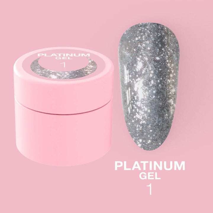 LUNAmoon Glitter Gel Platinum #01, 5ml