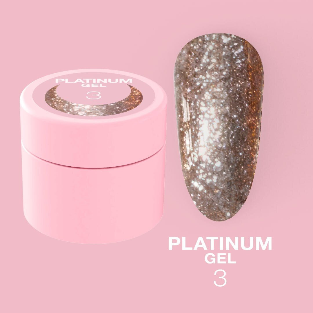 LUNAmoon Glitter Gel Platinum #03, 5ml