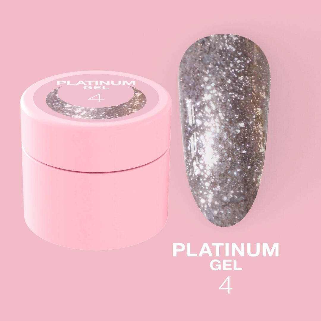 LUNAmoon Glitter Gel Platinum #04, 5ml