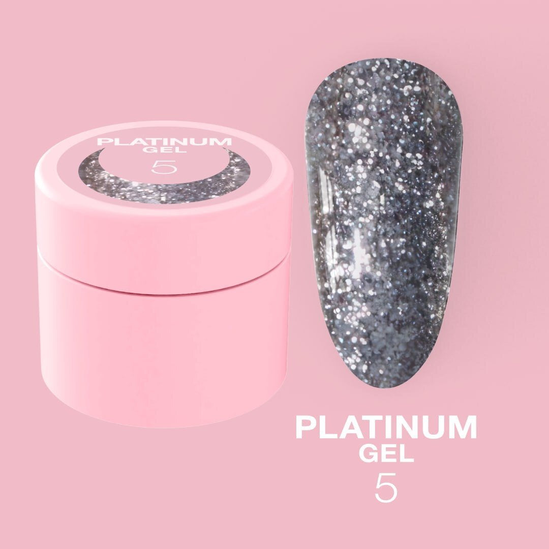 LUNAmoon Glitter Gel Platinum #05, 5ml