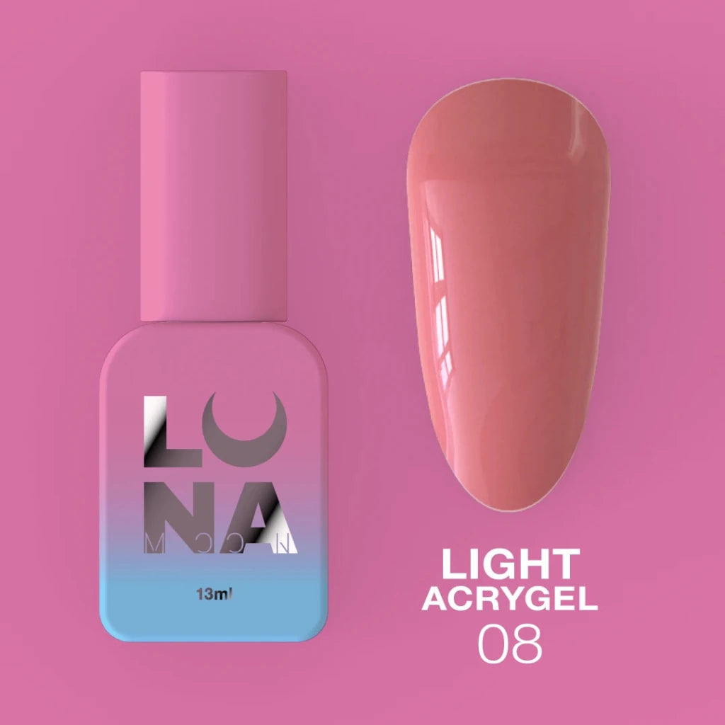 LUNAmoon Liquid Light Acrygel 08, 13ml - Level Up Beauty Supply