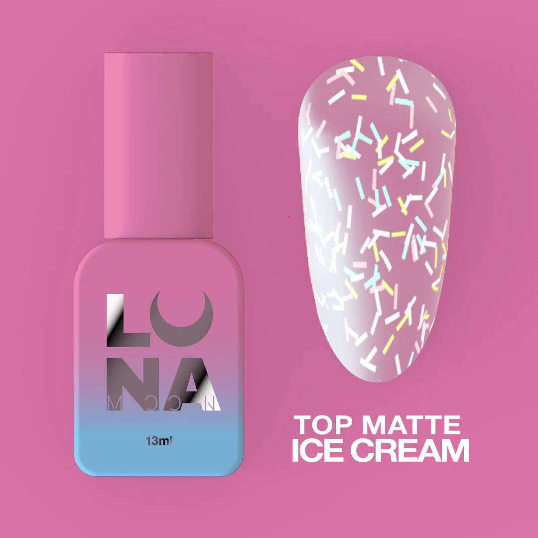 LUNAmoon Top Coat Matte Ice Cream, 13ml