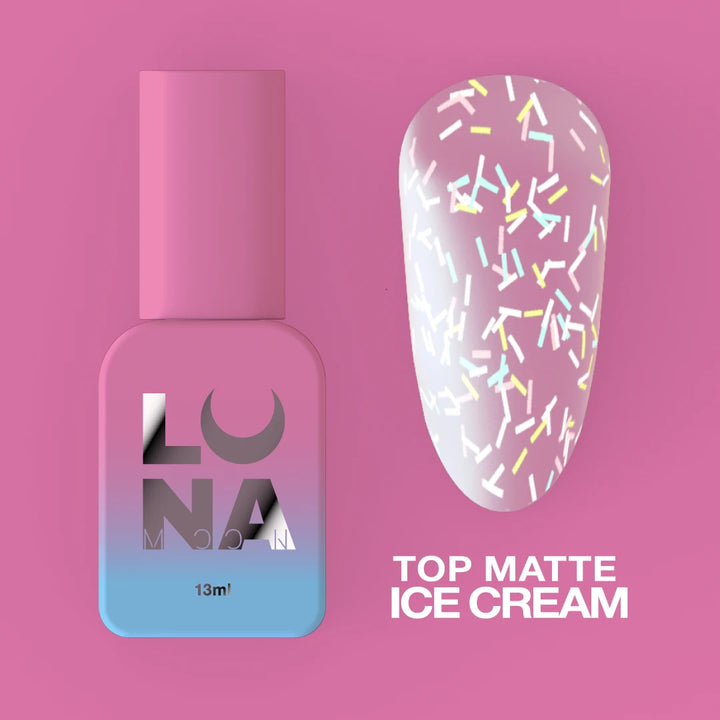 LUNAmoon Top Coat Matte Ice Cream, 13ml