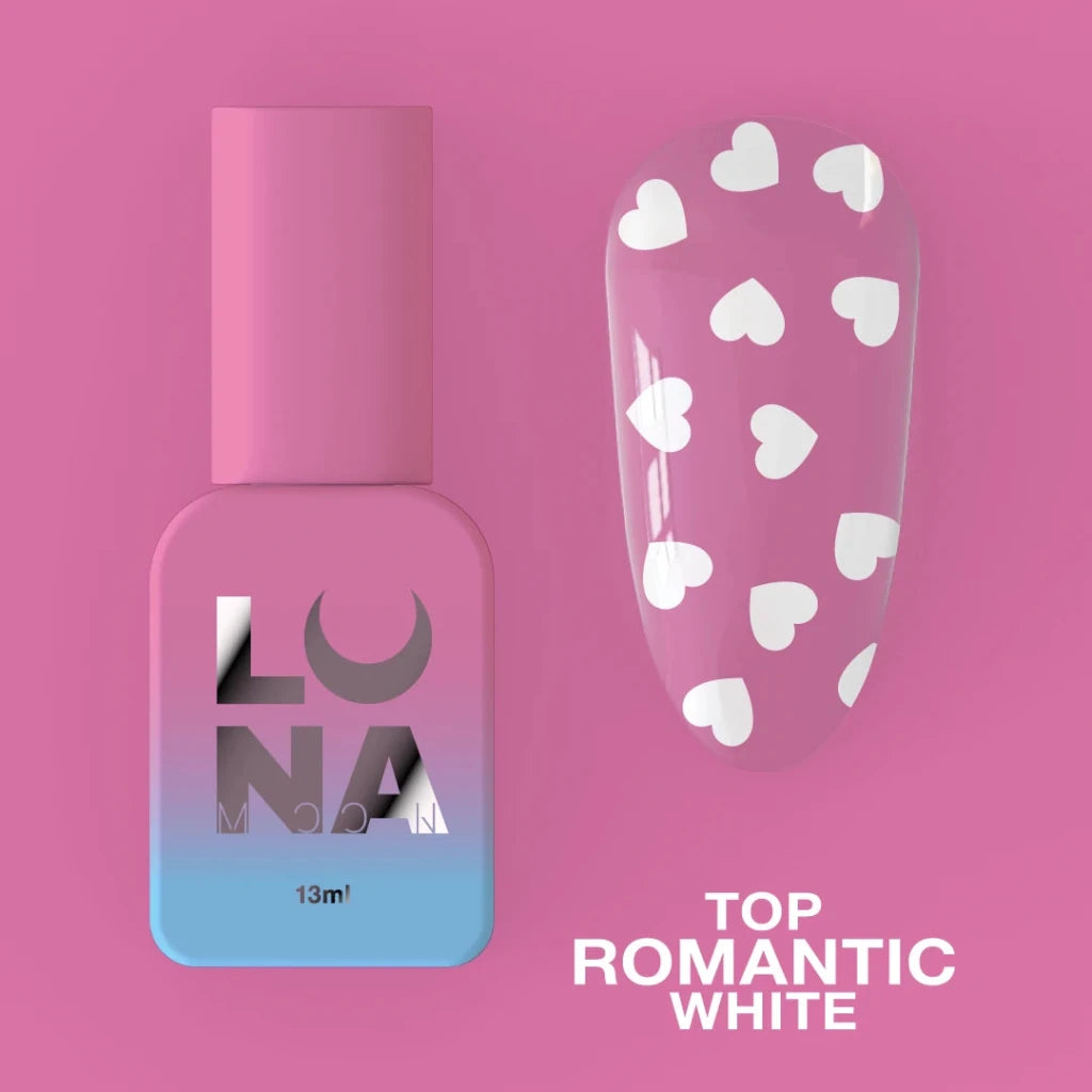 LUNAmoon Top Coat Romantic White, 13ml - Level Up Beauty Supply
