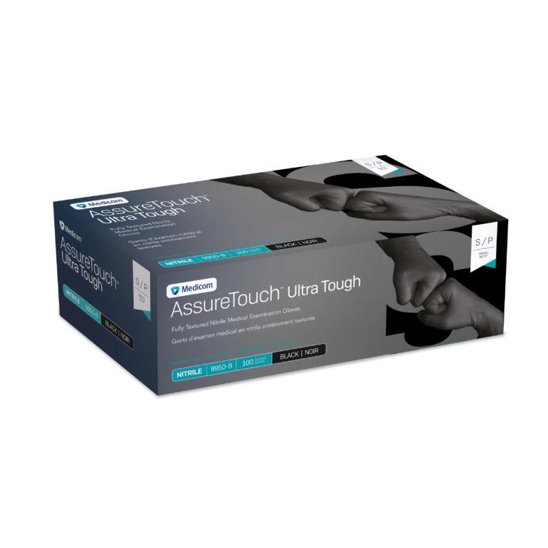 Medicom Nitrile Gloves, Black, S, 100pcs - Level Up Beauty Supply