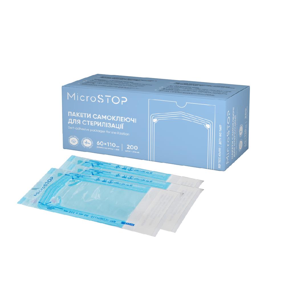 MicroSTOP Self - adhesive packages for Sterilization 60x110, 200pcs - Level Up Beauty Supply