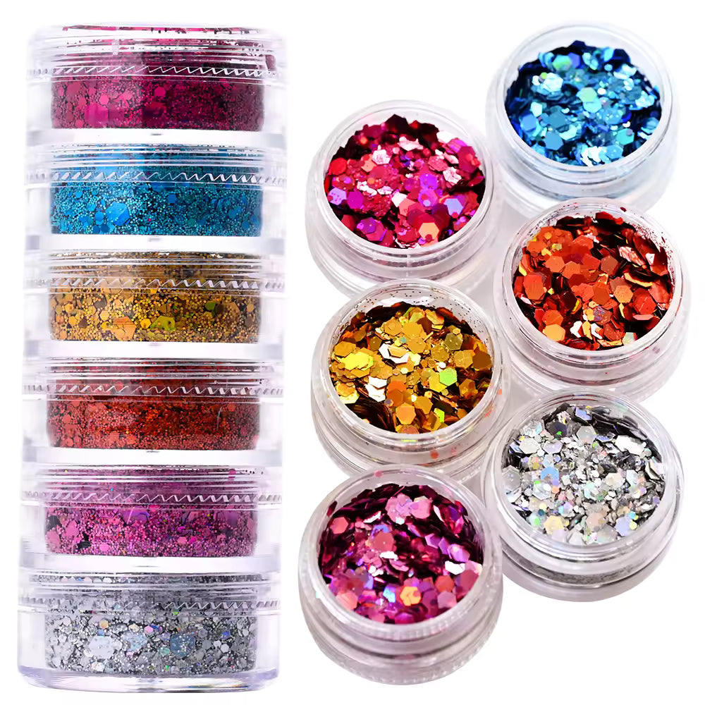 Nail Art Glitter Pigment Set #12