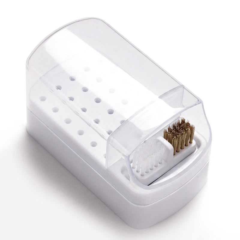 Nail Bits Holder with Cleaning Brush