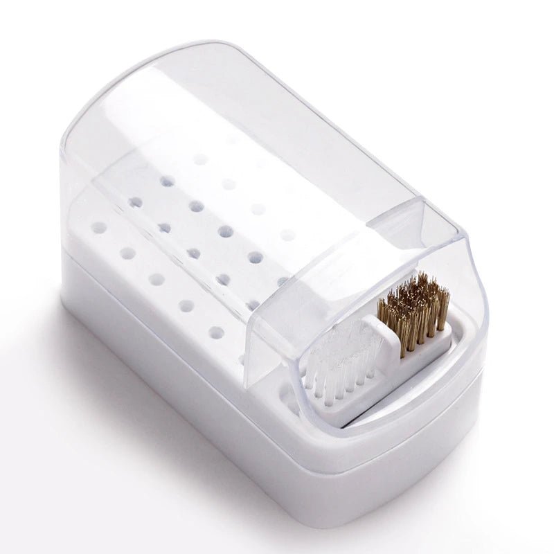 Nail Bits Holder with Cleaning Brush - Level Up Beauty Supply