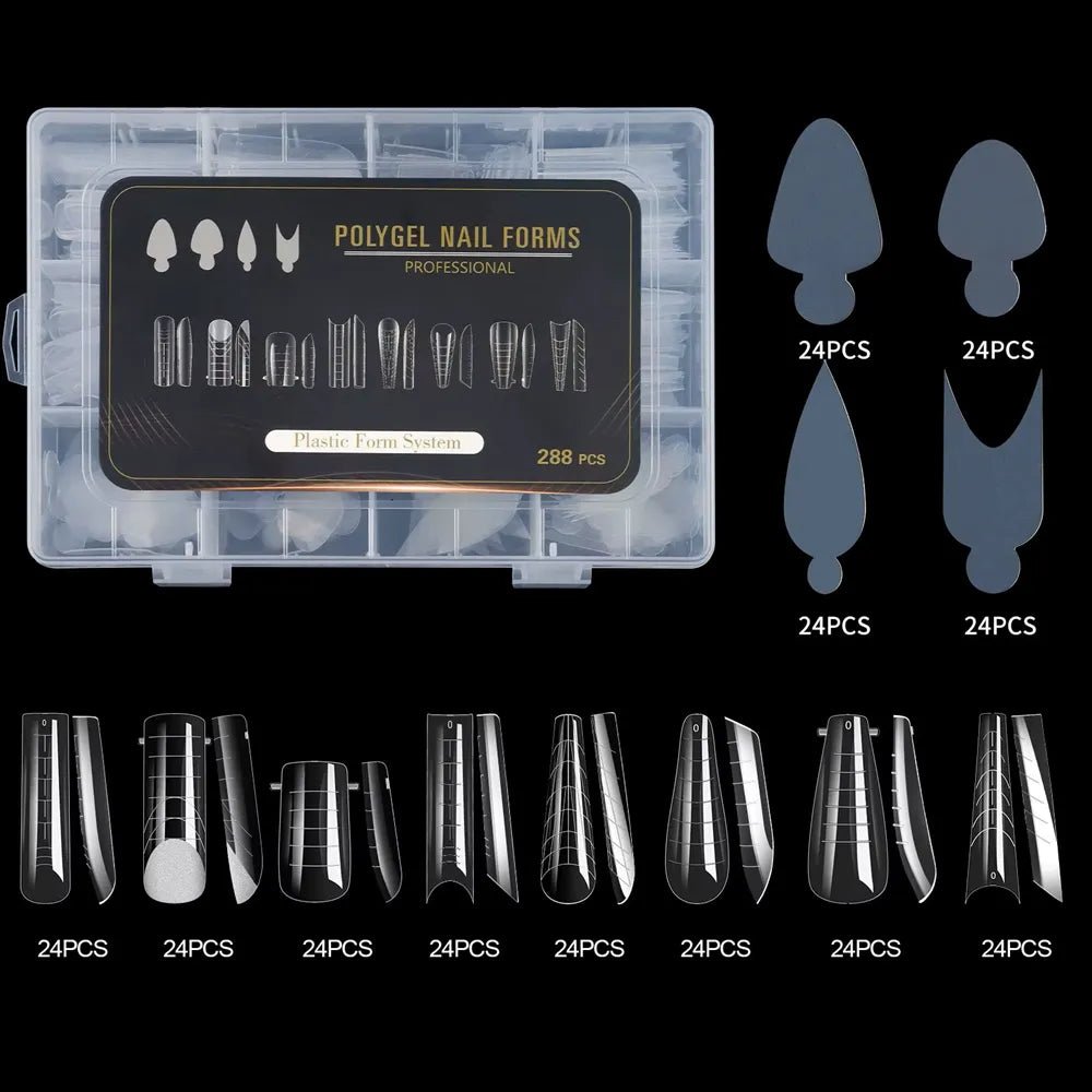 Nail Dual Forms, 8 types, 288pcs - Level Up Beauty Supply