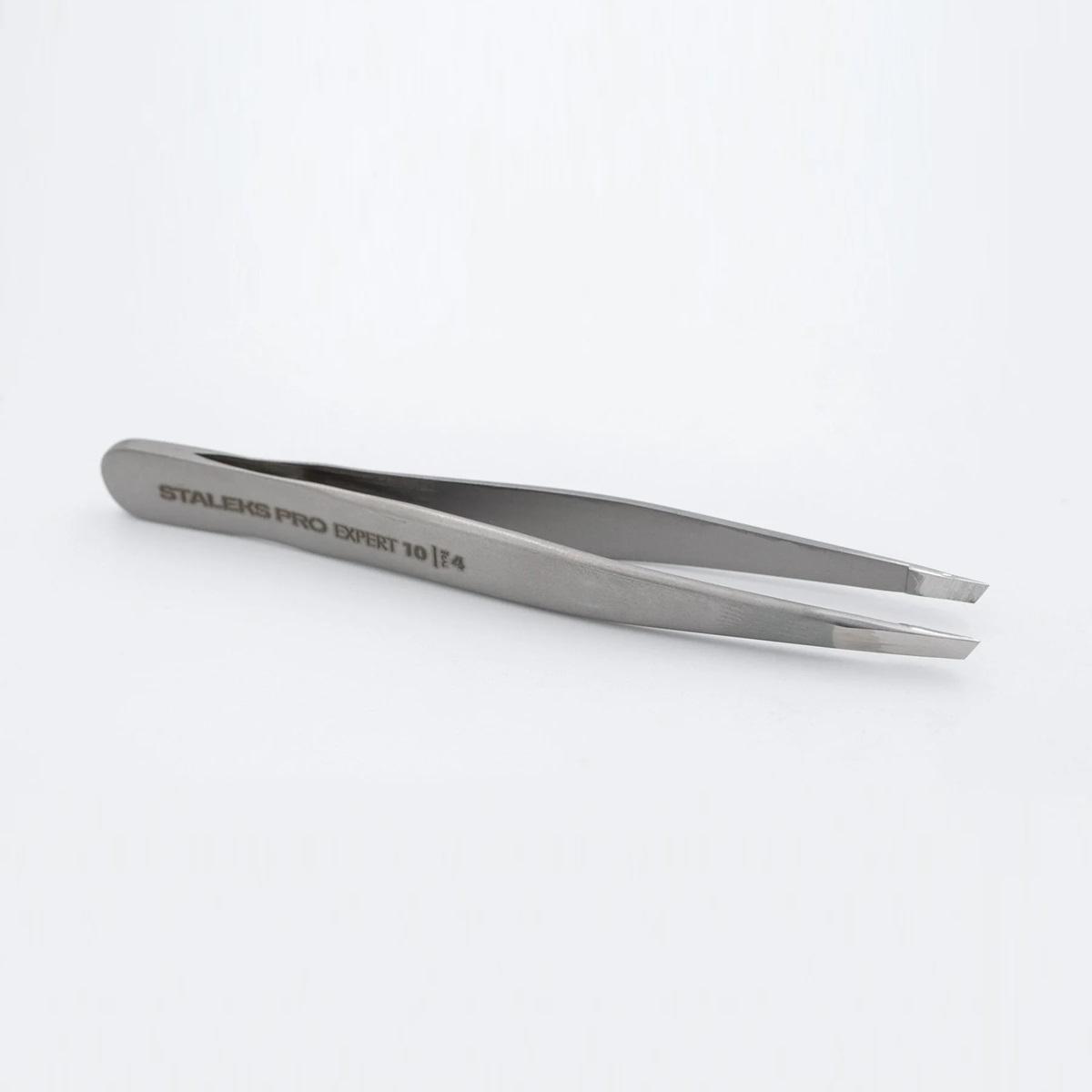 Pro - Tweezers with Narrow Slant Tip STALEKS EXPERT 10 Type 4 - Level Up Beauty Supply