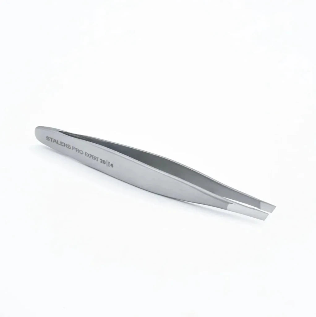 Pro - Tweezers with Narrow Slant Tip STALEKS EXPERT 20 Type 4 - Level Up Beauty Supply