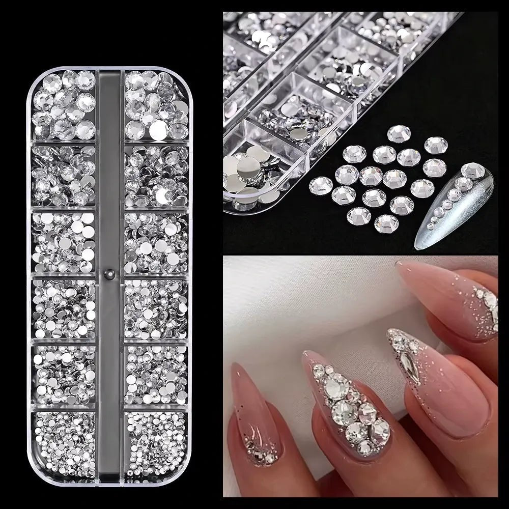 Rhinestones for Nail Designs, Clear - Level Up Beauty Supply