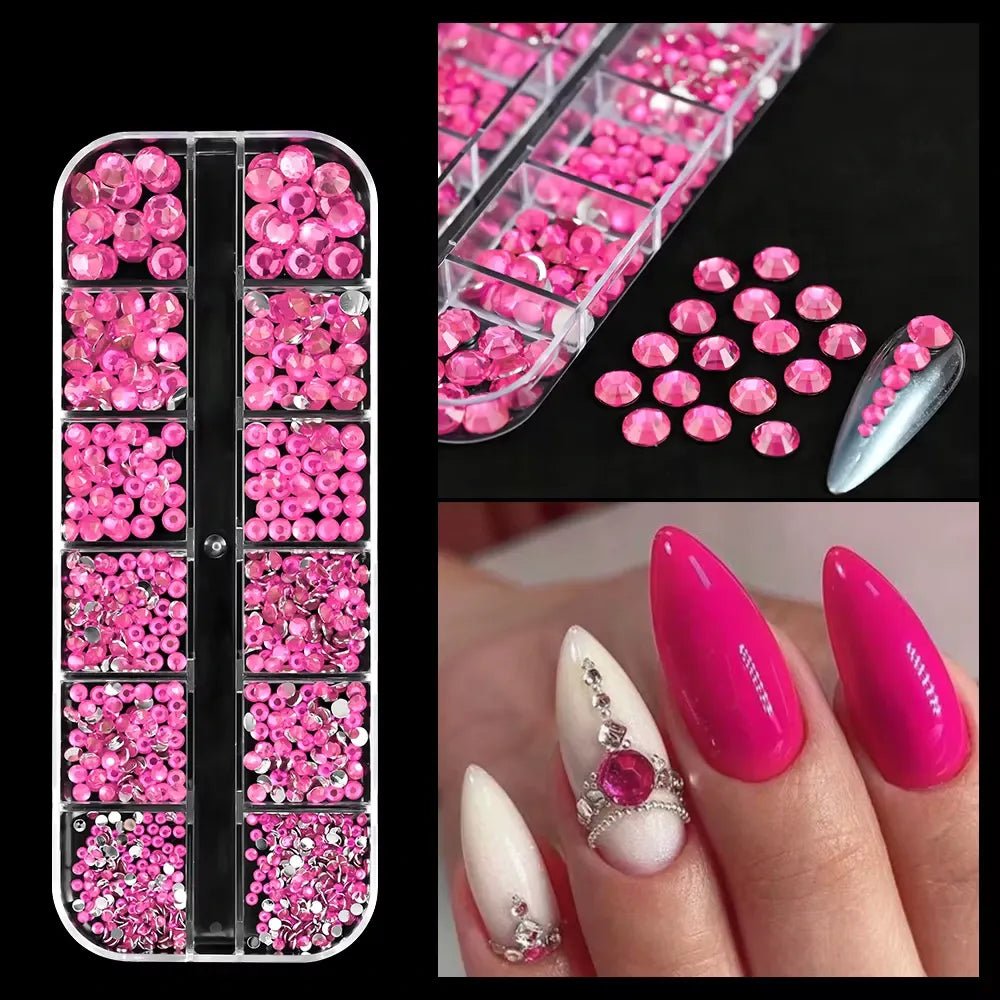 Rhinestones for Nail Designs, Pink - Level Up Beauty Supply