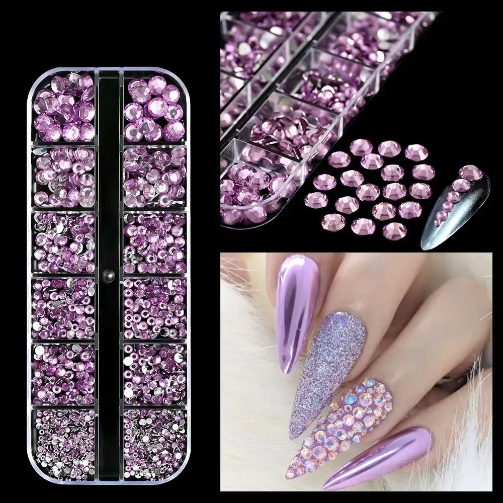 Rhinestones for Nail Designs, Purple - Level Up Beauty Supply