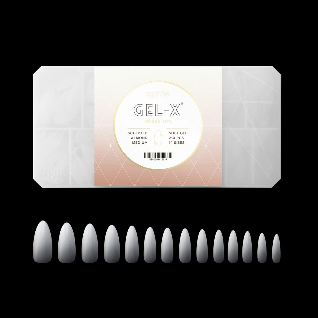 Aprés - Ombré Gel-X® Sculpted Almond Medium Tip Box of Tips - (14 sizes, 210pcs)