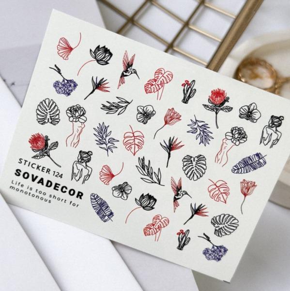 SOVA Nail sticker (Water Decals) C124 - Level Up Beauty Supply