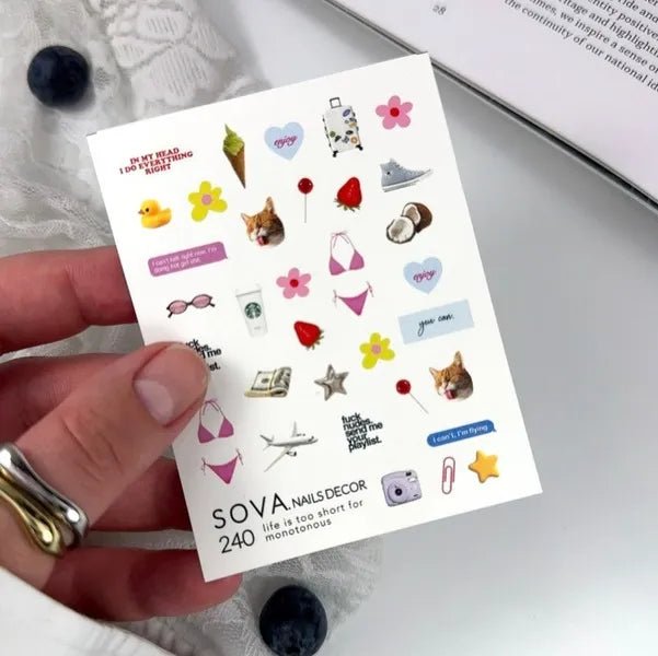 SOVA Nail sticker (Water Decal) C240 - Level Up Beauty Supply