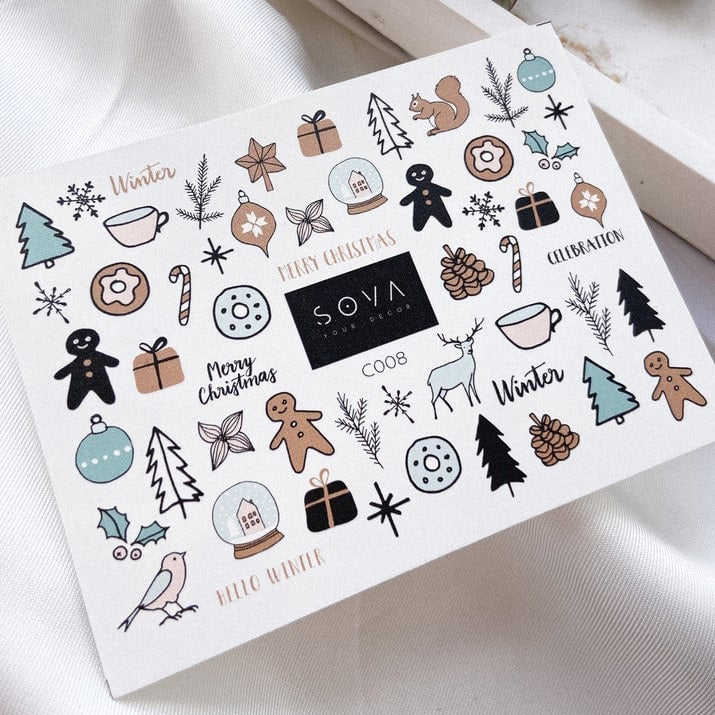 SOVA Nail sticker (Water Decals) C008 - Level Up Beauty Supply