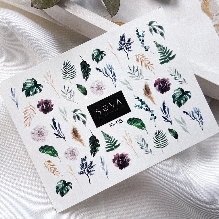SOVA Nail sticker (Water Decals) FI-05 - Level Up Beauty Supply