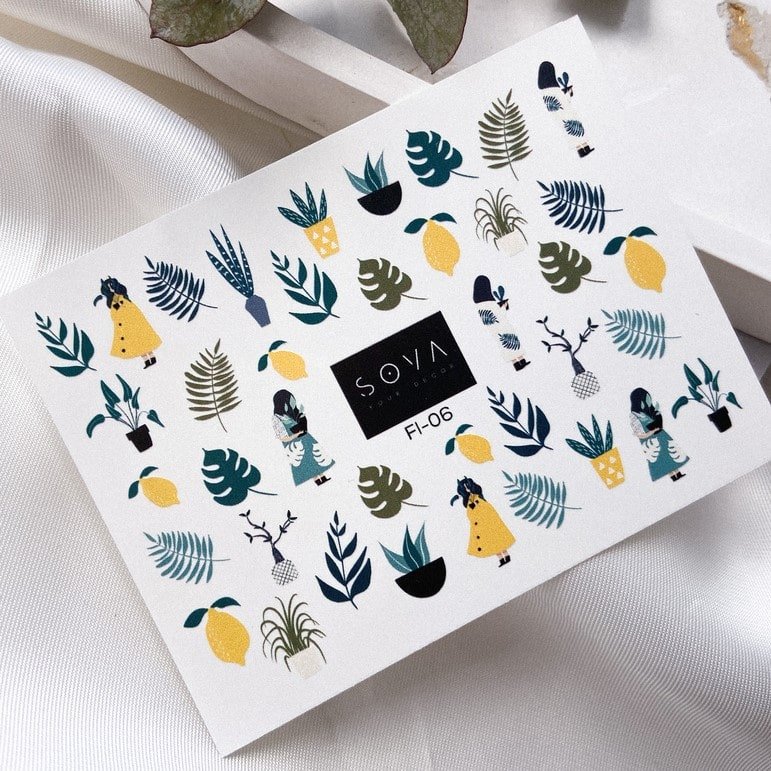 SOVA Nail sticker (Water Decals) FI-06 - Level Up Beauty Supply