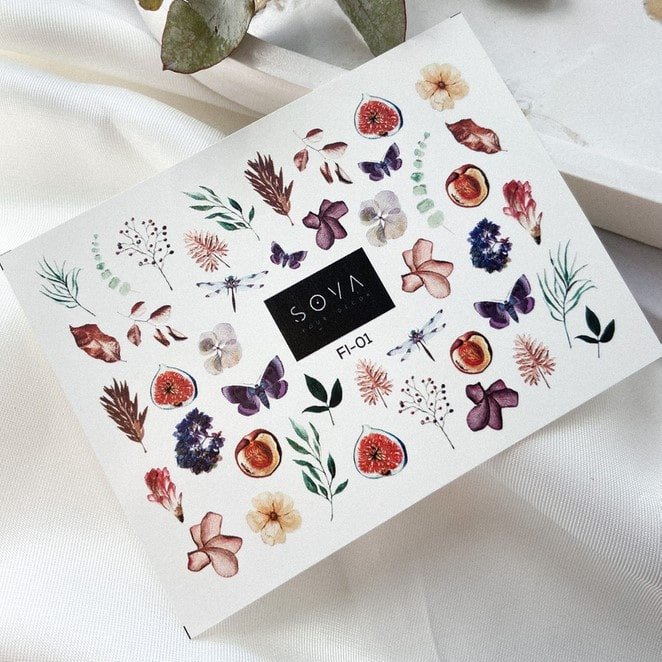 SOVA Nail sticker (Water Decals) Fl-01 - Level Up Beauty Supply