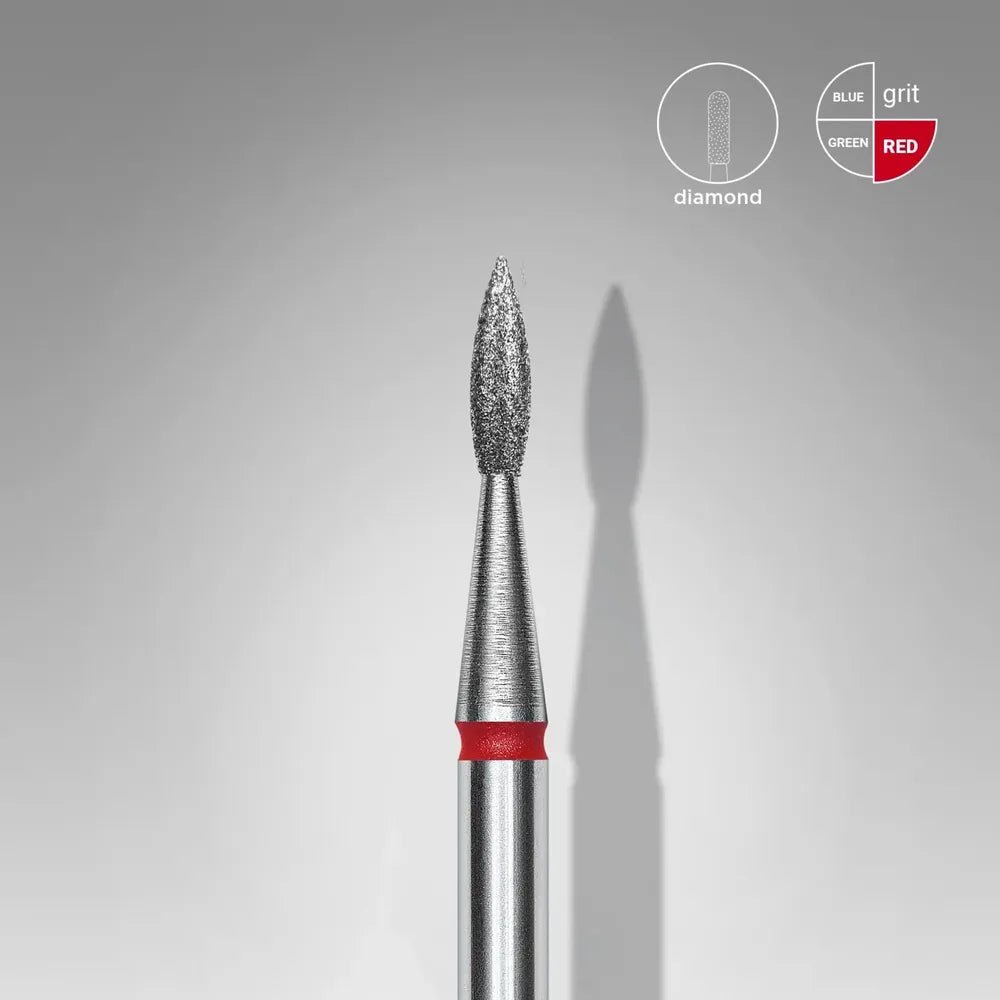 STALEKS PRO Diamond Nail Drill Bit, Pointed Flame 1.8 - Fine (FA11R018/8) - Level Up Beauty Supply