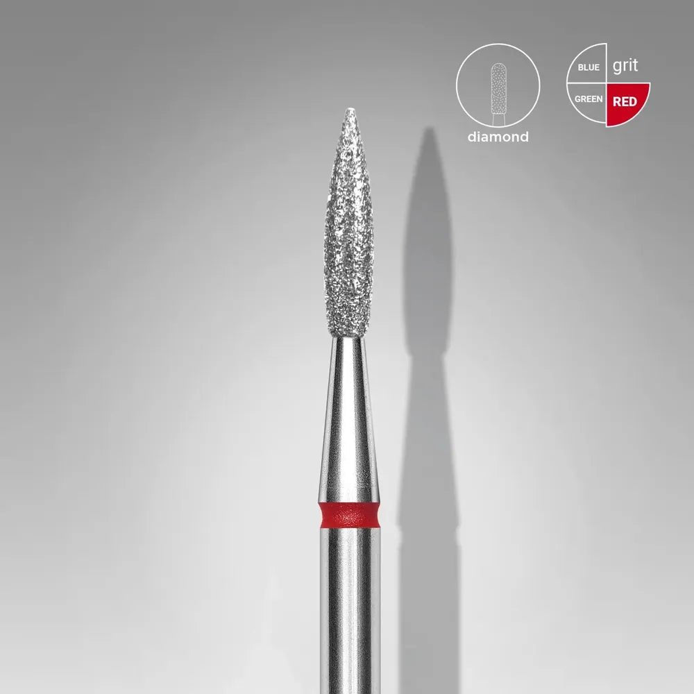 STALEKS PRO Diamond Nail Drill Bit, Pointy Flame 2.3 - Fine (FA11R023/8) - Level Up Beauty Supply