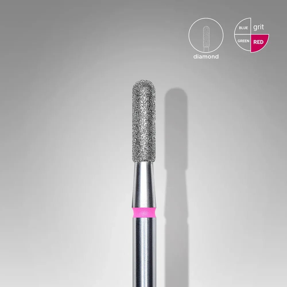 STALEKS PRO Diamond Nail Drill Bit, Rounded Cylinder 2.3 - Fine (FA30R023/8) - Level Up Beauty Supply