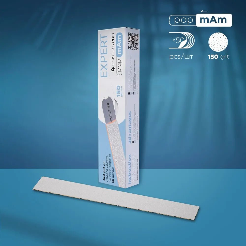 STALEKS PRO Disposable white files papmAm EXPERT 22 (50 pcs) - Level Up Beauty Supply