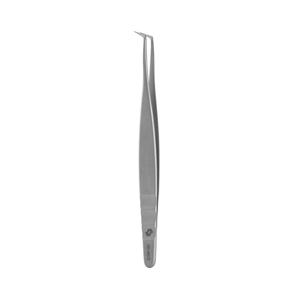 STALEKS Professional Eyelash Tweezers EXPERT 40 TYPE 2 (L - shaped, 70') - Level Up Beauty Supply
