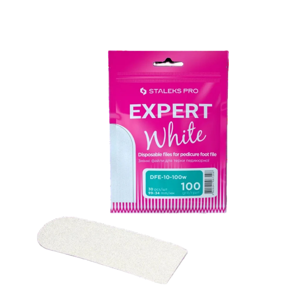 STALEKS PRO Disposable white files for Pedicure Grater EXPERT 10 (30 pcs) - Level Up Beauty Supply
