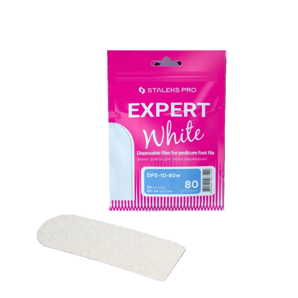 STALEKS PRO Disposable white files for Pedicure Grater EXPERT 10 (30 pcs) - Level Up Beauty Supply