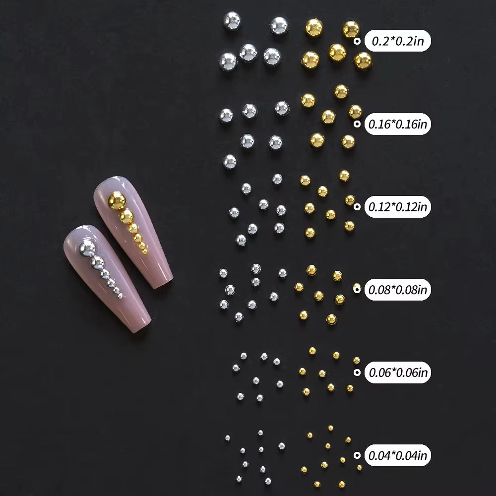 Silver Half-Pearls for Nail Art