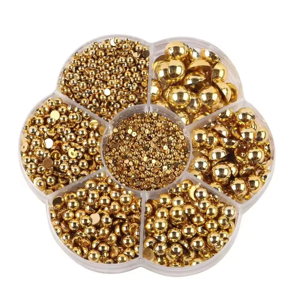 Gold Half-Pearls for Nail Art