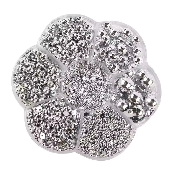 Silver Half-Pearls for Nail Art