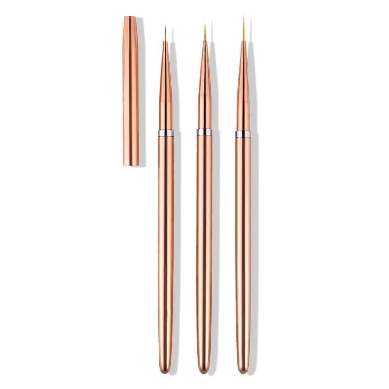 Set of 3pcs French Stripe Brushes 7, 9, 11mm - Level Up Beauty Supply