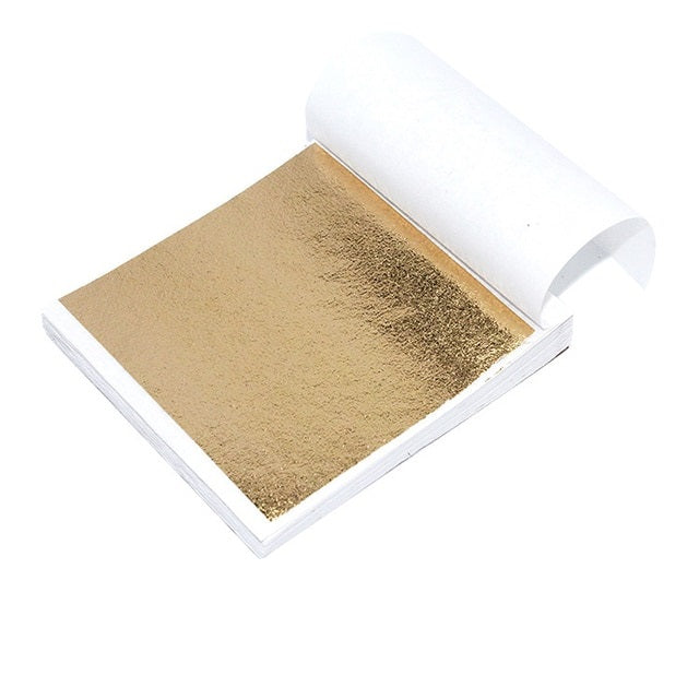 Shiny Foil Sheets for Nail Decor, 100pcs, Champagne Gold