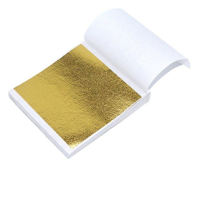 Shiny Foil Sheets for Nail Decor, 100pcs, Gold - Level Up Beauty Supply