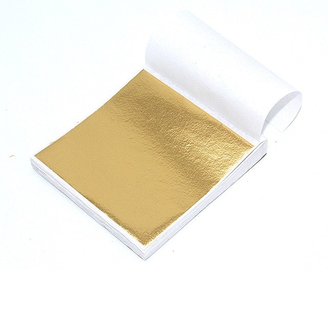 Shiny Foil Sheets for Nail Decor, 100pcs, Light Gold