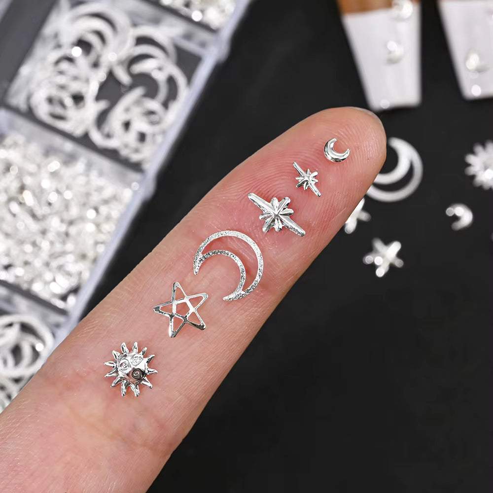 Silver Celestial Nail Charms Set (PH228)