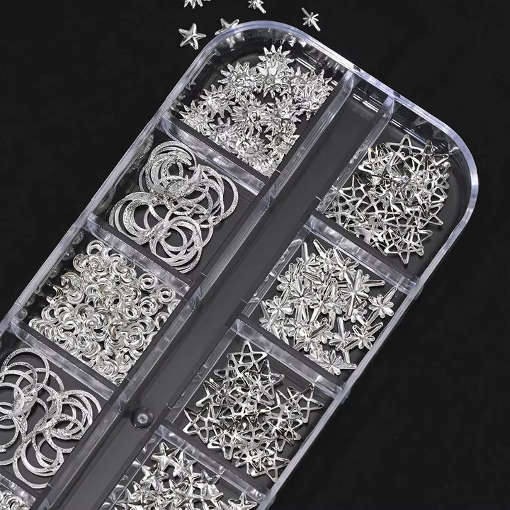 Silver Celestial Nail Charms Set (PH228)