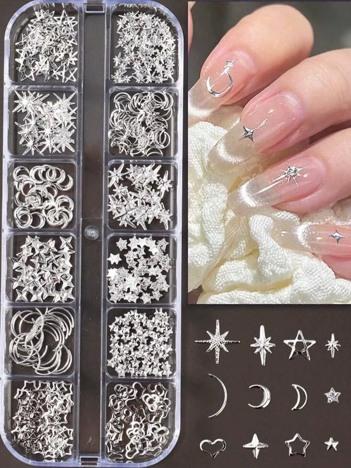 Silver Celestial Nail Charms Set (PH244)