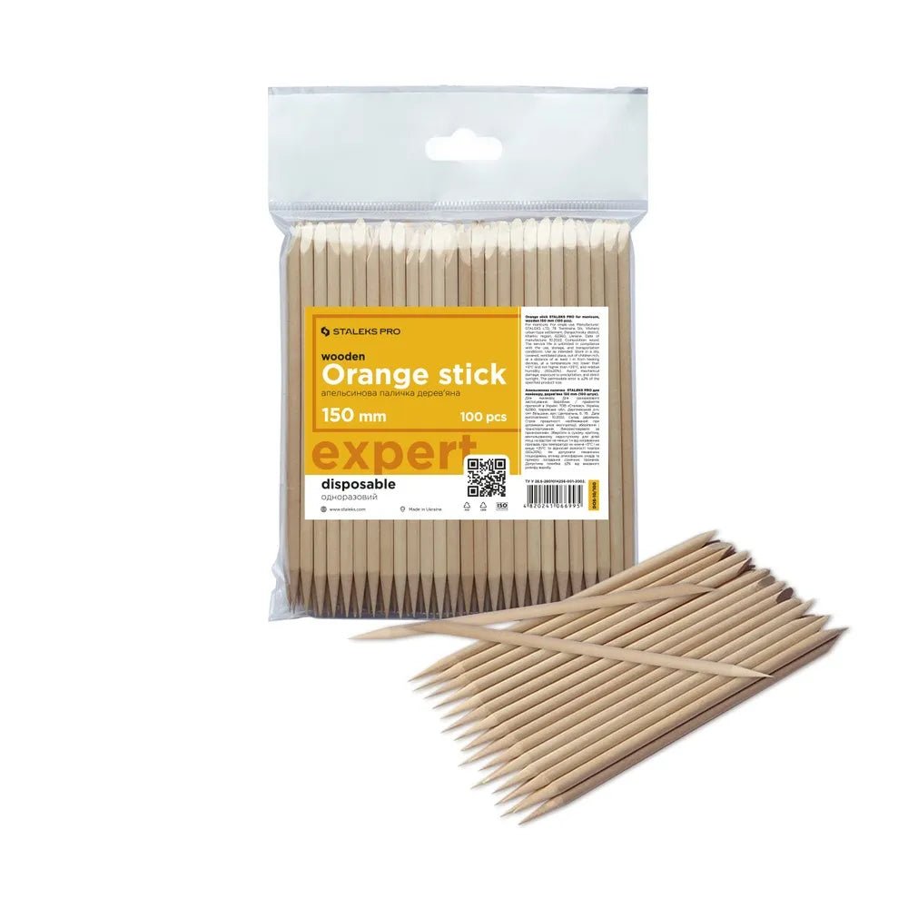 Staleks Orange stick EXPERT wooden 150 mm (100 pcs) - Level Up Beauty Supply