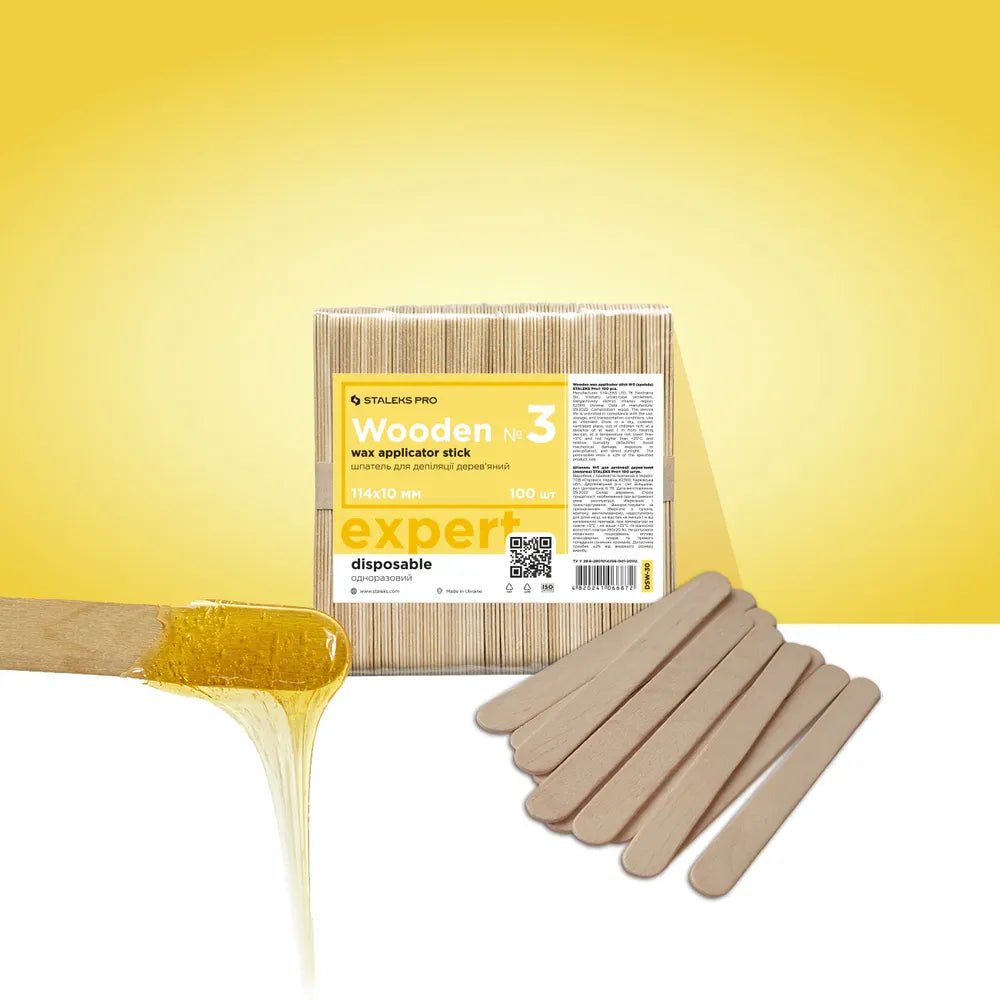 Wooden wax applicator stick EXPERT 114x10 mm (100 pcs) - Level Up Beauty Supply