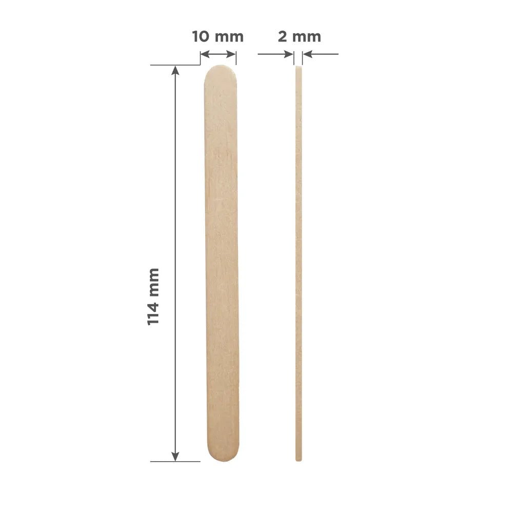 Wooden wax applicator stick EXPERT 114x10 mm (100 pcs) - Level Up Beauty Supply