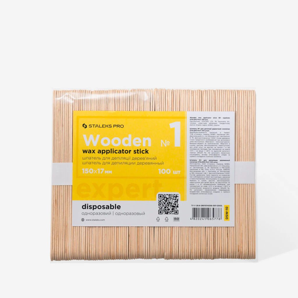 Wooden wax applicator stick EXPERT 150x17 mm (100 pcs) - Level Up Beauty Supply