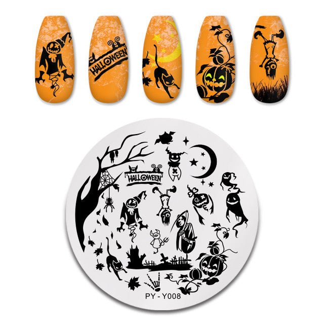 Stamping Plate Halloween (PY-Y008) - Level Up Beauty Supply