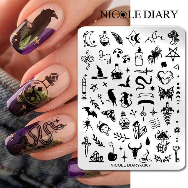 Stamping plate Halloween (X007) - Level Up Beauty Supply